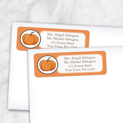 Orange Pumpkin Return Address Labels