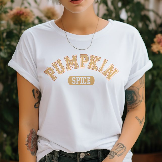 Orange Pumpkin Spice College Letter Inspired Tri-Blend Shirt (Creator Uploaded)