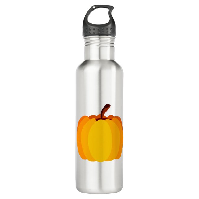 Orange Pumpkin Stainless Steel Water Bottle (Front)