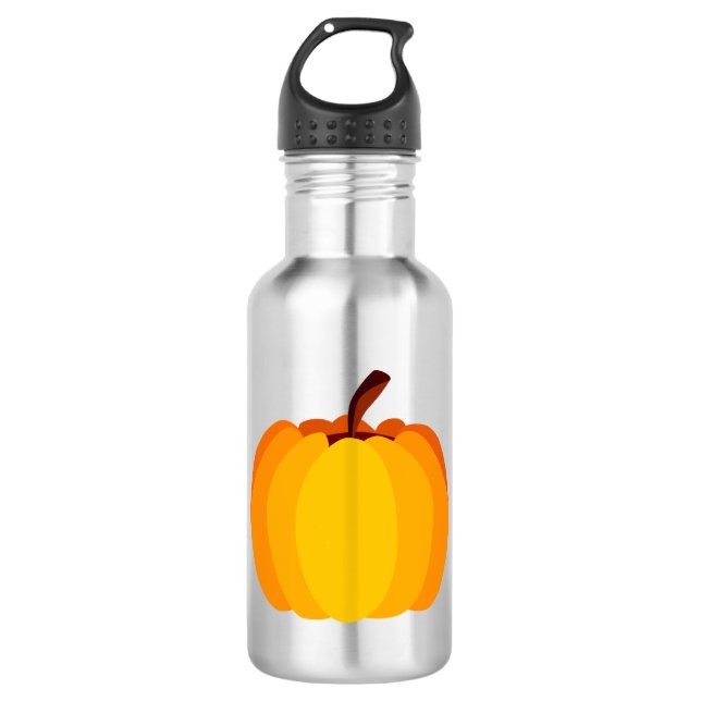Orange Pumpkin Stainless Steel Water Bottle (Front)