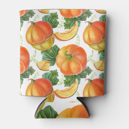 Orange Pumpkin Summer_Autumn Vegetable Pattern Can Cooler