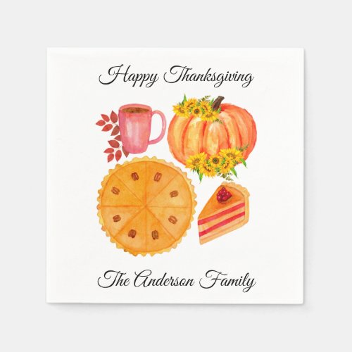 Orange Pumpkin Thanksgiving Friendsgiving Dinner   Napkins