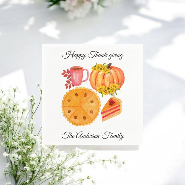 Orange Pumpkin Thanksgiving Friendsgiving Dinner   Napkins (Creator Uploaded)