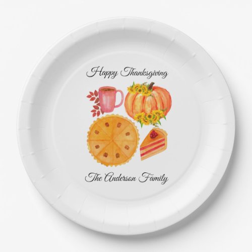 Orange Pumpkin Thanksgiving Spice Latte  Paper Plates