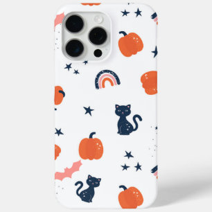 Orange pumpkins and cats Halloween  iPhone 15 Pro Max Case
