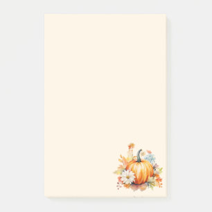 Orange Pumpkins and Flowers Autumn Post-it Notes