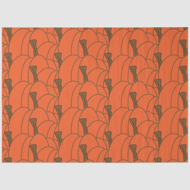Orange Pumpkins Autumn Tissue Paper (Front)