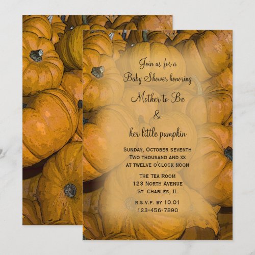 Orange Pumpkins Baby Shower Invitation
