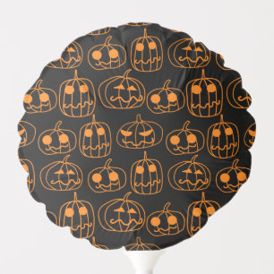 Orange Pumpkins Halloween Pattern Balloon