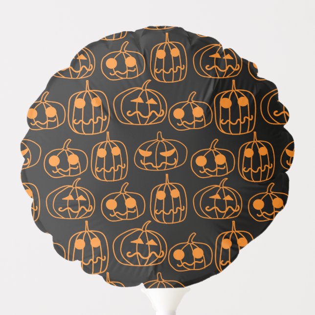Orange Pumpkins Halloween Pattern Balloon (Front)