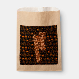 Orange Pumpkins Halloween Pattern Favor Bag