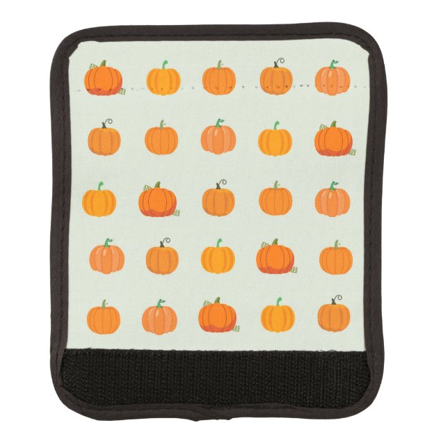  Orange Pumpkins Pattern Luggage Handle Wrap (Front)
