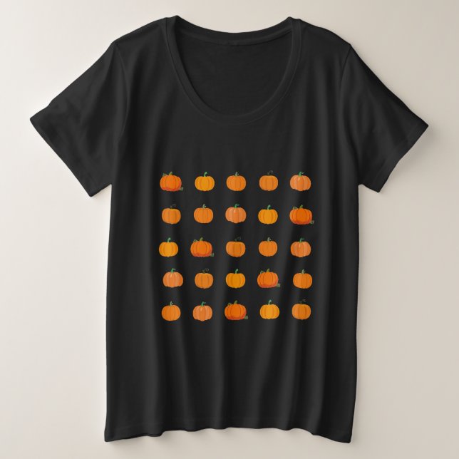  Orange Pumpkins Pattern Plus Size T-Shirt (Design Front)
