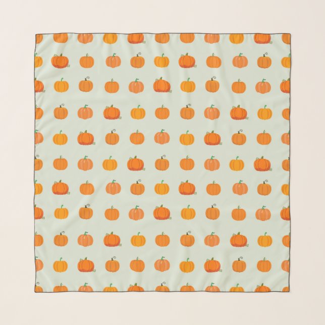  Orange Pumpkins Pattern Scarf (Front)