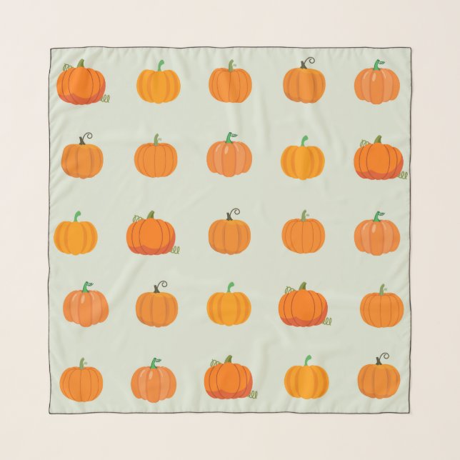  Orange Pumpkins Pattern Scarf (Front)