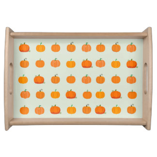  Orange Pumpkins Pattern Serving Tray
