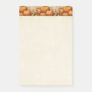 Orange Pumpkins Rustic Autumn Pattern Post-it Notes