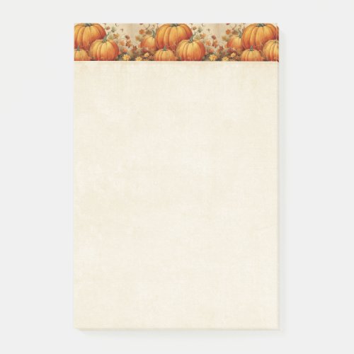 Orange Pumpkins Rustic Autumn Pattern Post_it Notes