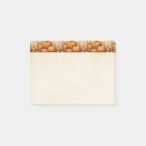 Orange Pumpkins Rustic Autumn Pattern Post_it Notes