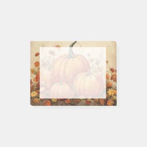 Orange Pumpkins Rustic Autumn Post_it Notes