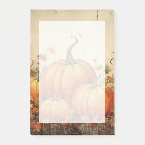 Orange Pumpkins Rustic Autumn Post_it Notes