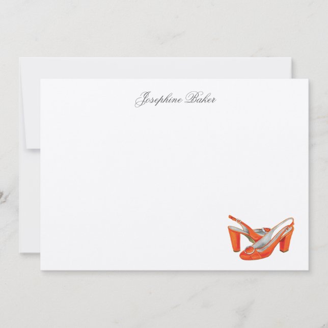 Orange Pumps Personal Note Cards (Front)