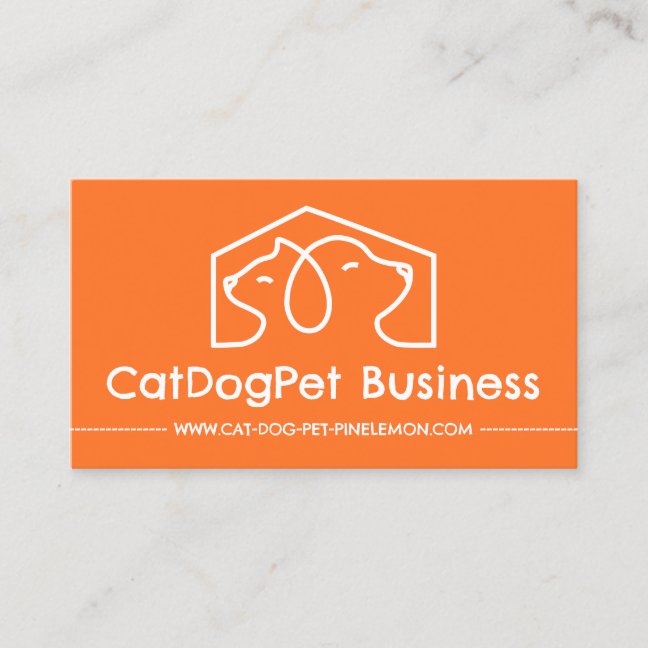 Orange Puppy Daycare Playroom Business Card