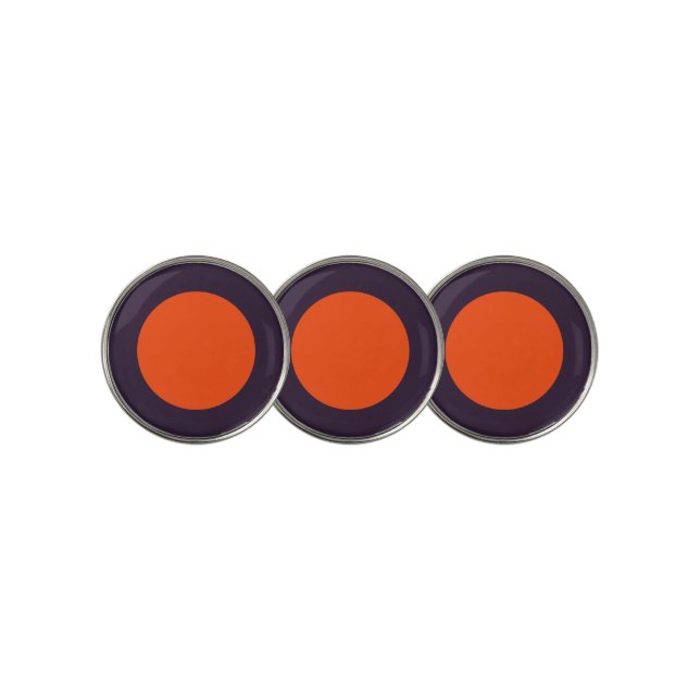 Orange Puprle Design Golf Ball Marker (3 Up)