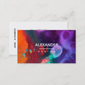 Orange Purple Abstract Watercolor Business Card (Front/Back)