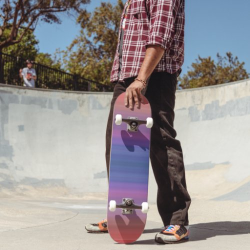 Orange Purple and Blue Stripes Abstract Art Patter Skateboard