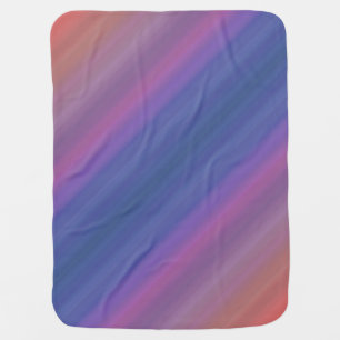 Orange Purple and Blue Stripes Abstract Pattern Baby Blanket