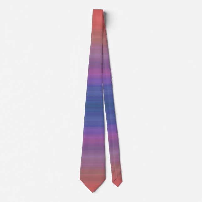 Orange Purple and Blue Stripes Design Neck Tie (Front)