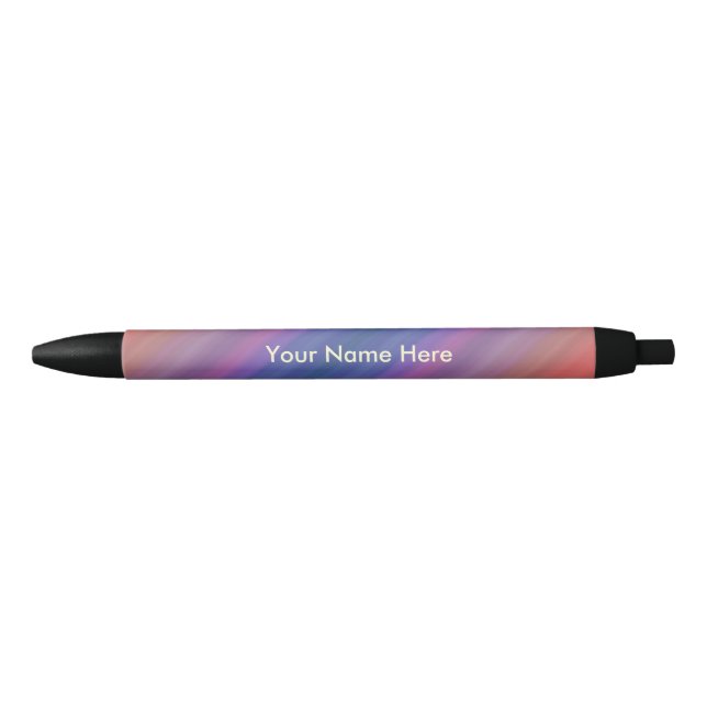Orange Purple and Blue Stripes Pattern with Name Pen (Front)