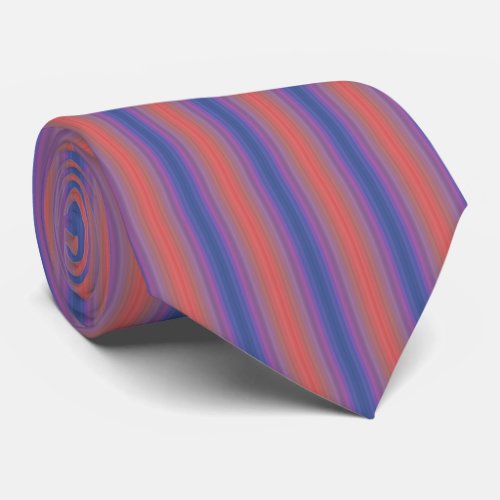 Orange Purple and Blue Vertical Stripes Pattern Neck Tie