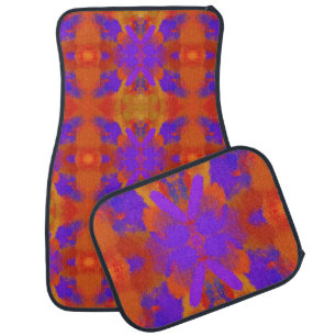 Orange Purple And Red Abstract Graphic Art Design Car Floor Mat