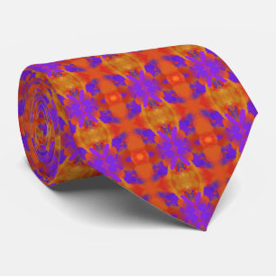 Orange Purple And Red Abstract Graphic Art Design Neck Tie