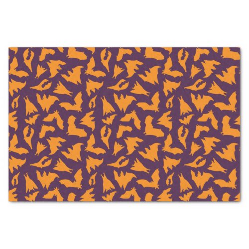 Orange Purple Bats pattern Halloween Tissue Paper