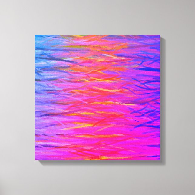 Orange Purple Blue Abstract Painting Canvas Print (Front)