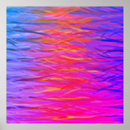Orange Purple Blue Abstract Painting Poster