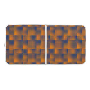 Orange Purple Checker Abstract Pattern Beer Pong Table
