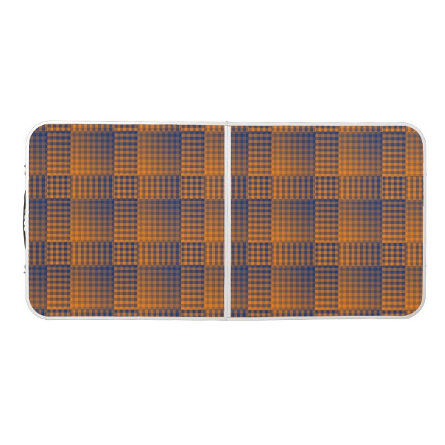 Orange Purple Checker Abstract Pattern Beer Pong Table (Top)