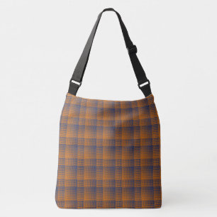 Orange Purple Checker Abstract Pattern Crossbody Bag