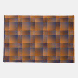 Orange Purple Checker Abstract Pattern Doormat