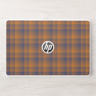 Orange Purple Checker Abstract Pattern HP Laptop Skin
