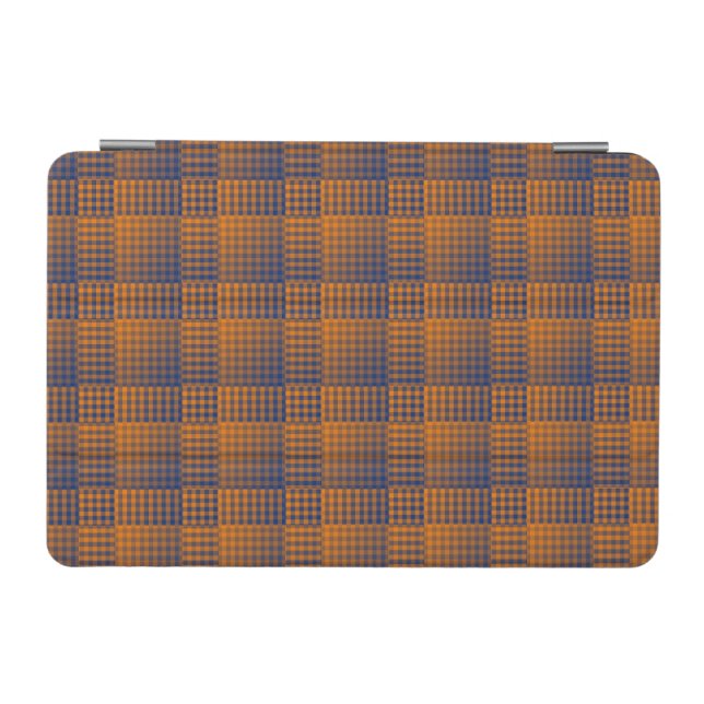 Orange Purple Checker Abstract Pattern iPad Mini Cover (Horizontal)