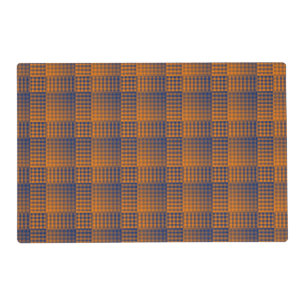 Orange Purple Checker Abstract Pattern Laminated Placemat