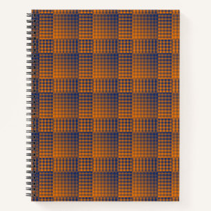 Orange Purple Checker Abstract Pattern Notebook