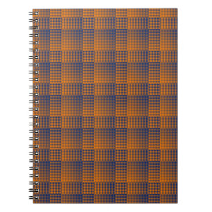 Orange Purple Checker Abstract Pattern Notebook