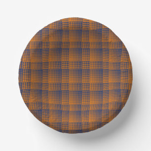 Orange Purple Checker Abstract Pattern Paper Bowls
