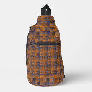 Orange Purple Checker Abstract Pattern Sling Bag